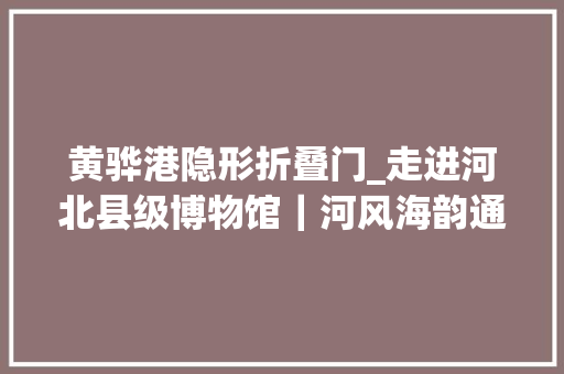 黄骅港隐形折叠门_走进河北县级博物馆｜河风海韵通丝路黄骅市博物馆探访