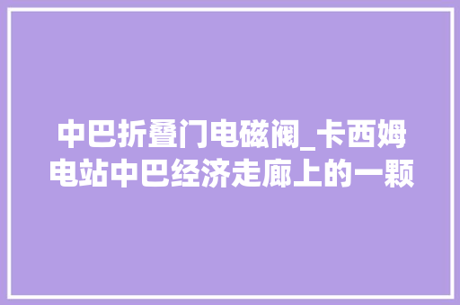 中巴折叠门电磁阀_卡西姆电站中巴经济走廊上的一颗明珠