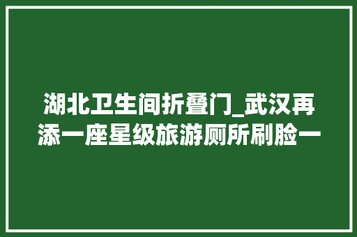 湖北卫生间折叠门_武汉再添一座星级旅游厕所刷脸一秒可取卫生纸
