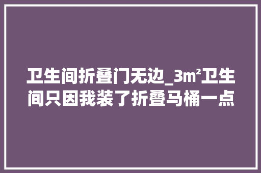 卫生间折叠门无边_3㎡卫生间只因我装了折叠马桶一点不挤被人夸太聪明省水