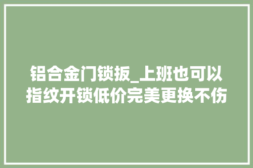 铝合金门锁扳_上班也可以指纹开锁低价完美更换不伤门