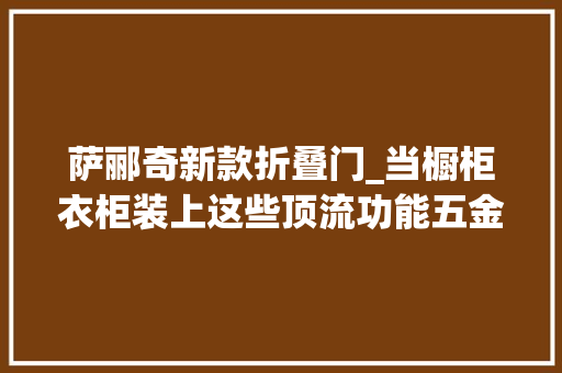 萨郦奇新款折叠门_当橱柜衣柜装上这些顶流功能五金后