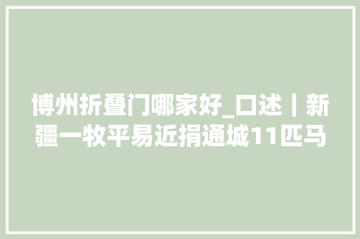 博州折叠门哪家好_口述｜新疆一牧平易近捐通城11匹马援建我们的湖北亲人有难了