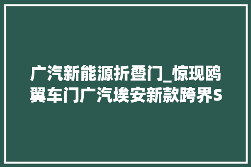 广汽新能源折叠门_惊现鸥翼车门广汽埃安新款跨界SUV现身目录尺寸跨越特斯拉
