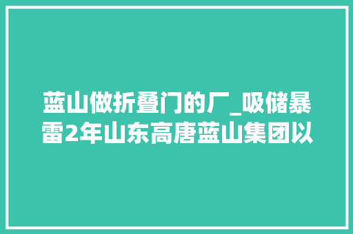 蓝山做折叠门的厂_吸储暴雷2年山东高唐蓝山集团以楼抵债