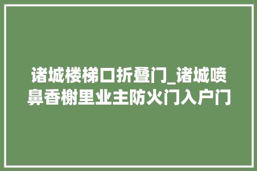 诸城楼梯口折叠门_诸城喷鼻香榭里业主防火门入户门斗殴你开我就不能开