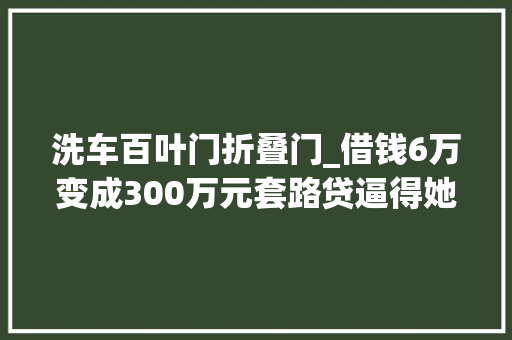 洗车百叶门折叠门_借钱6万变成300万元套路贷逼得她精神崩溃