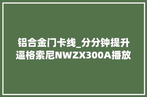 铝合金门卡线_分分钟提升逼格索尼NWZX300A播放器体验