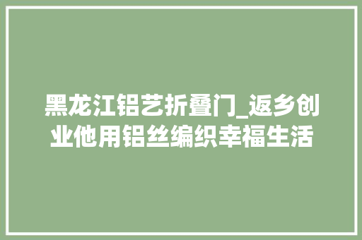 黑龙江铝艺折叠门_返乡创业他用铝丝编织幸福生活