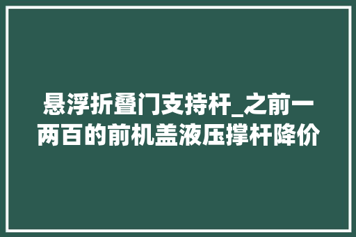 悬浮折叠门支持杆_之前一两百的前机盖液压撑杆降价到几十块钱了