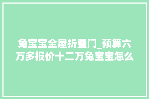 兔宝宝全屋折叠门_预算六万多报价十二万兔宝宝怎么操作的
