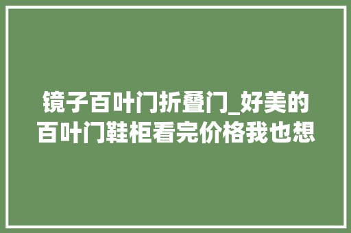 镜子百叶门折叠门_好美的百叶门鞋柜看完价格我也想整一个
