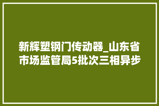 新辉塑钢门传动器_山东省市场监管局5批次三相异步电念头抽查不合格