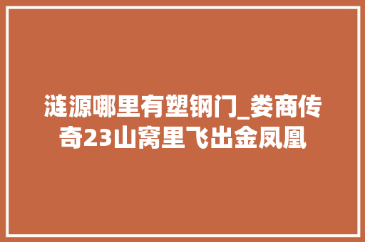 涟源哪里有塑钢门_娄商传奇23山窝里飞出金凤凰