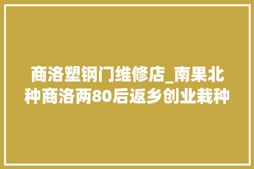 商洛塑钢门维修店_南果北种商洛两80后返乡创业栽种火龙果带领群众致富