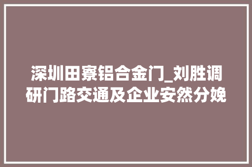 深圳田寮铝合金门_刘胜调研门路交通及企业安然分娩工作要求抓细抓实抓出成效