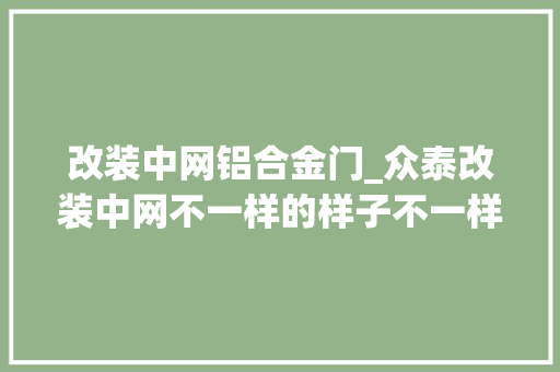 改装中网铝合金门_众泰改装中网不一样的样子不一样的心情