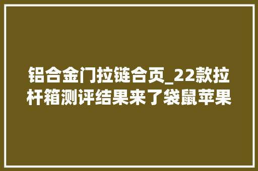 铝合金门拉链合页_22款拉杆箱测评结果来了袋鼠苹果等近四成样品不结实