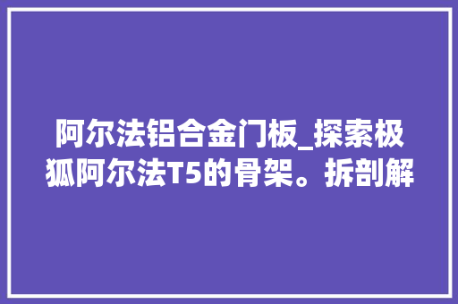 阿尔法铝合金门板_探索极狐阿尔法T5的骨架。拆剖解析其强度与耐用性