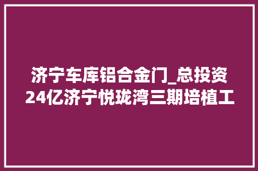 济宁车库铝合金门_总投资24亿济宁悦珑湾三期培植工程残剩及配套工程EPC招标