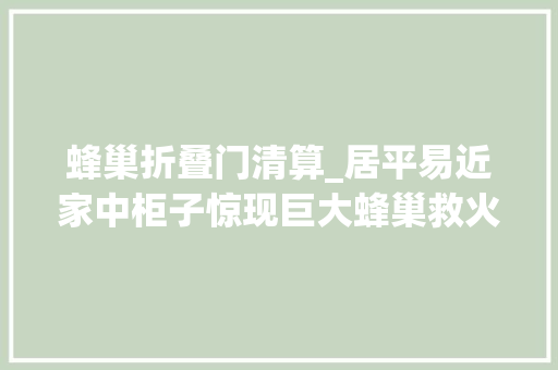 蜂巢折叠门清算_居平易近家中柜子惊现巨大蜂巢救火员徒手清理都把我掰饿了