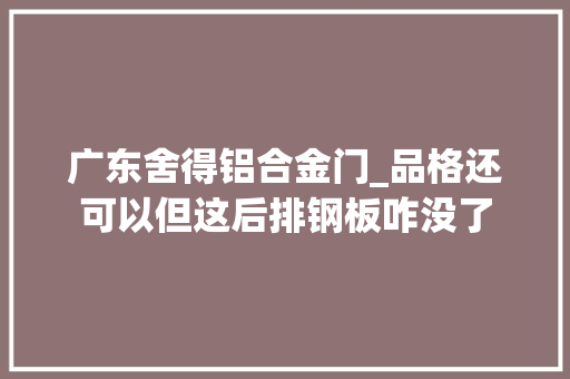 广东舍得铝合金门_品格还可以但这后排钢板咋没了