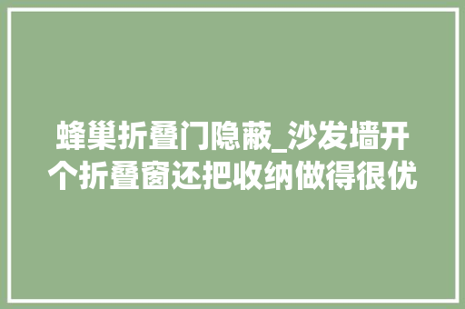 蜂巢折叠门隐蔽_沙发墙开个折叠窗还把收纳做得很优雅