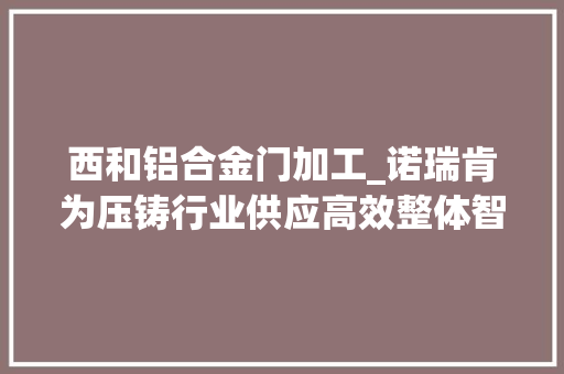 西和铝合金门加工_诺瑞肯为压铸行业供应高效整体智能铸铝解决筹划​
