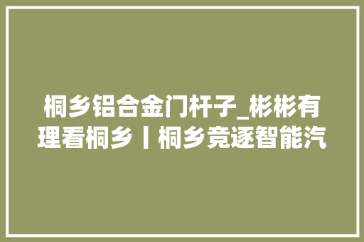 桐乡铝合金门杆子_彬彬有理看桐乡丨桐乡竞逐智能汽车新赛道的三个档位