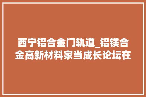 西宁铝合金门轨道_铝镁合金高新材料家当成长论坛在西宁举行