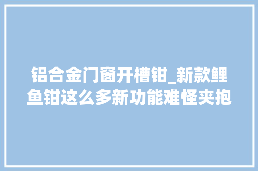 铝合金门窗开槽钳_新款鲤鱼钳这么多新功能难怪夹抱箍这么轻松