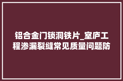 铝合金门锁洞铁片_室庐工程渗漏裂缝常见质量问题防治方法