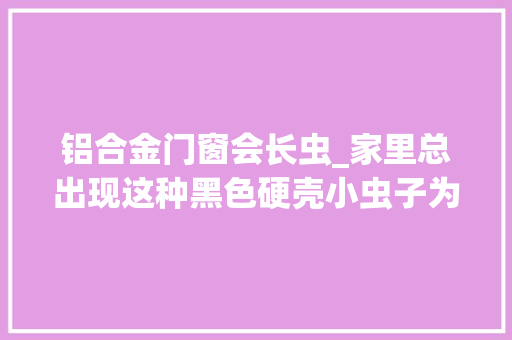 铝合金门窗会长虫_家里总出现这种黑色硬壳小虫子为什么