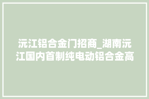 沅江铝合金门招商_湖南沅江国内首制纯电动铝合金高速船下水试航