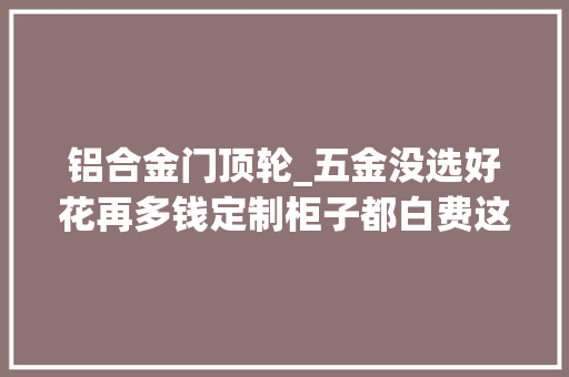 铝合金门顶轮_五金没选好花再多钱定制柜子都白费这样选用30年不会坏