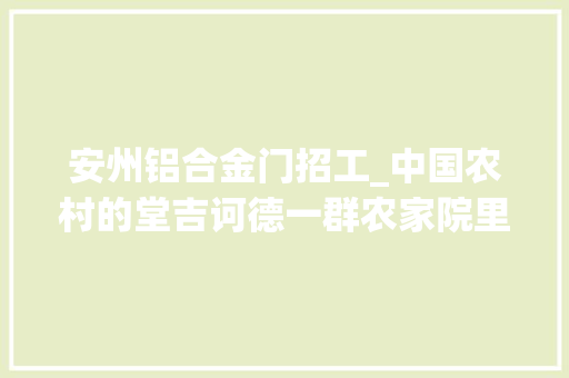 安州铝合金门招工_中国农村的堂吉诃德一群农家院里的航空学家