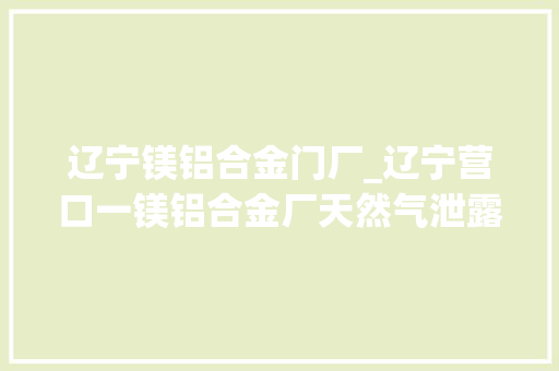 辽宁镁铝合金门厂_辽宁营口一镁铝合金厂天然气泄露激发爆炸致1人去世亡