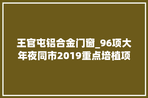 王官屯铝合金门窗_96项大年夜同市2019重点培植项目清单划重点