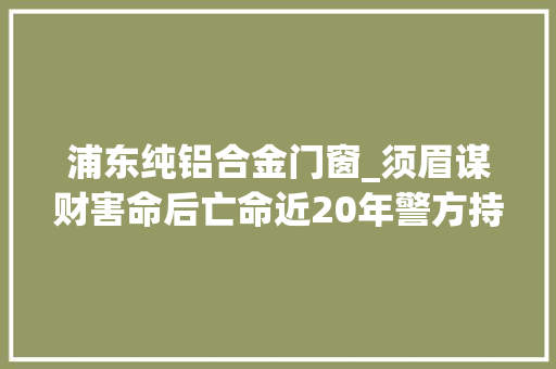 浦东纯铝合金门窗_须眉谋财害命后亡命近20年警方持续追逃终追捕成功
