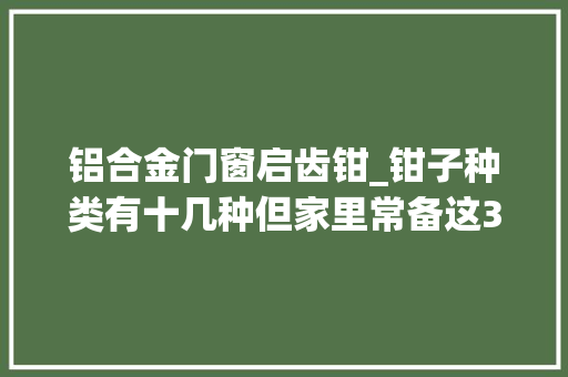 铝合金门窗启齿钳_钳子种类有十几种但家里常备这3种就够了你知道是哪3种吗