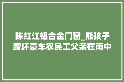 陈红江铝合金门窗_熊孩子蹭坏豪车农民工父亲在雨中等了2小时看见司机他停住了