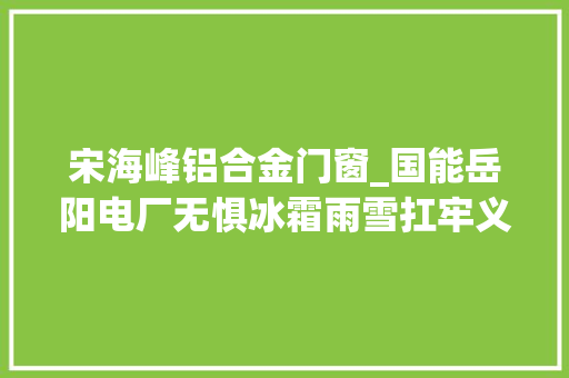 宋海峰铝合金门窗_国能岳阳电厂无惧冰霜雨雪扛牢义务担当
