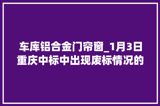 车库铝合金门帘窗_1月3日重庆中标中出现废标情况的项目有4个速来查看