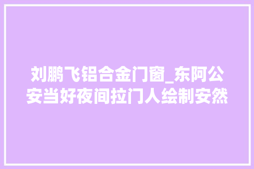 刘鹏飞铝合金门窗_东阿公安当好夜间拉门人绘制安然新画卷