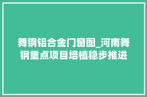 舞钢铝合金门窗图_河南舞钢重点项目培植稳步推进