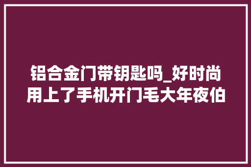 铝合金门带钥匙吗_好时尚用上了手机开门毛大年夜伯钥匙都不用带了