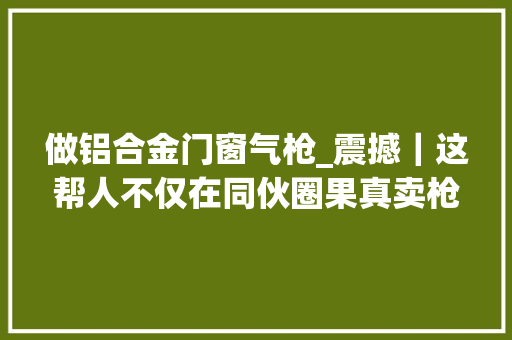 做铝合金门窗气枪_震撼｜这帮人不仅在同伙圈果真卖枪为方便邮寄枪弹还开了个