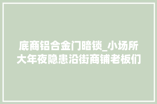 底商铝合金门暗锁_小场所大年夜隐患沿街商铺老板们一定要理解