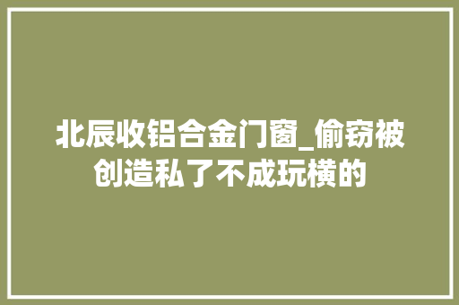 北辰收铝合金门窗_偷窃被创造私了不成玩横的