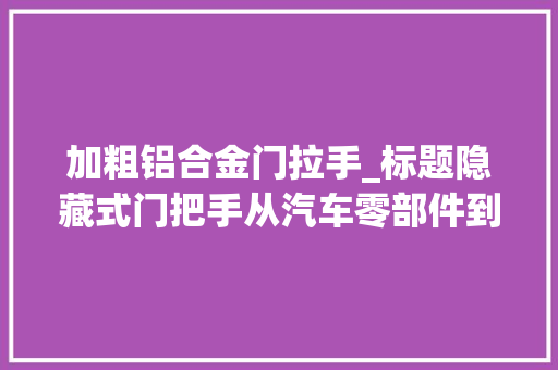 加粗铝合金门拉手_标题隐藏式门把手从汽车零部件到门路救援的全能利器